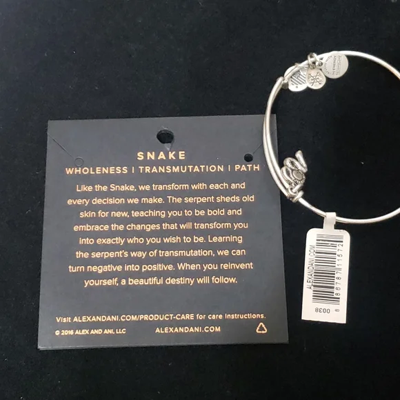 NWT Alex & Ani Rafaelian Silver Snake & Swarovski Crystal 2017 - Picture 13 of 13